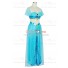 Aladdin and the Magic Lamp Cosplay Jasmine Costume Earrings Necklace Sexy Dress