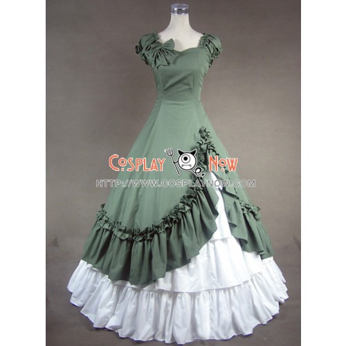 Southern Belle Cotton Evening Gown Green Lolita Dress