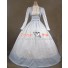 Victorian Civil War Stripes Ball Gown Reenactment Stage Blue Lolita Dress Costume