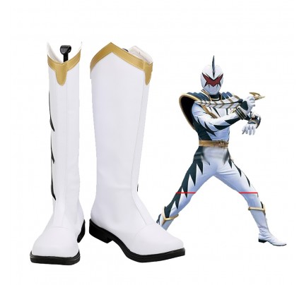 Power Rangers Dino Thunder White Dino Ranger Cosplay Boots