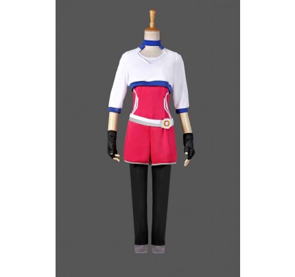 Pokemon Go Female Trainer Team Instinct Mystic Valor White Shirt Cosplay Costume