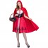 Little Red Princess Cosplay Costume Masquerade Ball Gown Cloak Dress