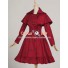 Gothic Lolita Cosplay Victorian Cape Reenactment Steampunk Stage Red Dress Costume