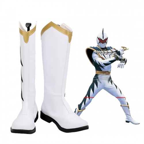 Power Rangers Dino Thunder White Dino Ranger Cosplay Boots