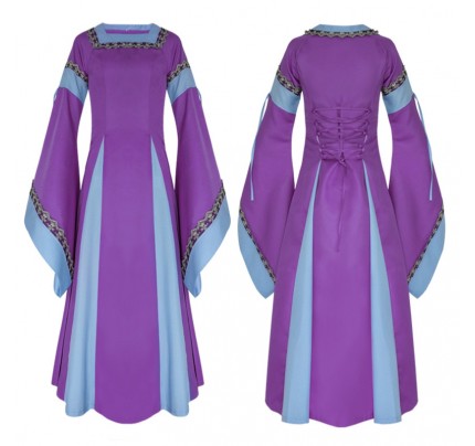 Historical Color Collision Medieval Retro Historical Dress
