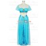 Aladdin and the Magic Lamp Cosplay Jasmine Costume Earrings Necklace Sexy Dress