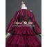Civil War Victorian Striped Puff Sleeved Tiered Party Gown Period Lolita Dress Costume
