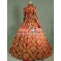 Victorian Lolita Queen Elizabeth Tudor Historical Gothic Lolita Dress Burgundy Floral