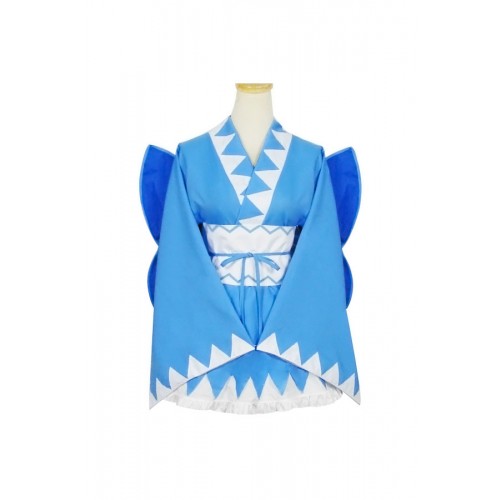 Touhou Project Cosplay Cirno Kimono Dress Costume