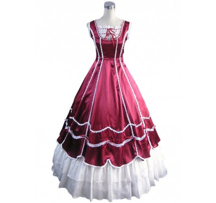 Civil War Gothic Southern Belle Ball Red Gown Dress