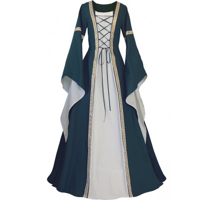 Medieval Carnival Renaissance Anna Dark Green Lolita Dress Robe 
