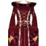 Renaissance Carnival Medieval Strappy Red Sarah Bordeaux Safran Robe Dress