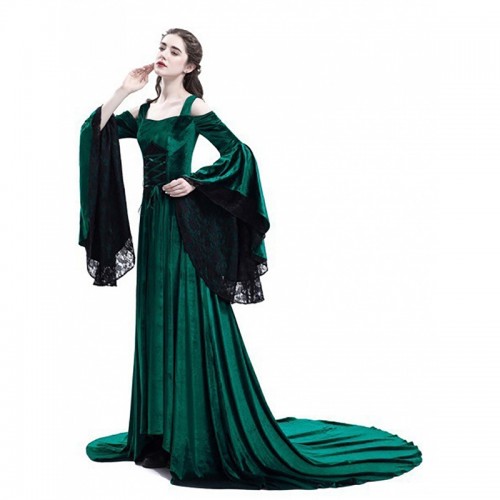Medieval Style Off Shoulder Long Performance Dress