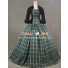 Civil War Victorian Tartan Ball Gown Day Dress Prom Cosplay