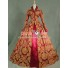 Victorian Lolita Queen Elizabeth Tudor Historical Gothic Lolita Dress Burgundy Floral