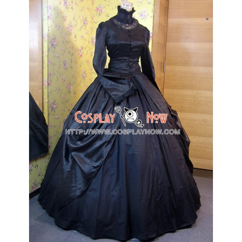 Victorian Gothic Lolita Brocade Black Dress Ball Gown Prom