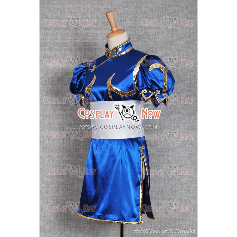 Street Fighter Cosplay Chun Li Costume Blue Uniform