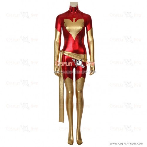 X-Men Cosplay Costume Dark Phoenix Costume Slim fit Gold and Red Jumpsuit