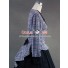 Civil War Victorian Tartan Evening Gown Gray Dress