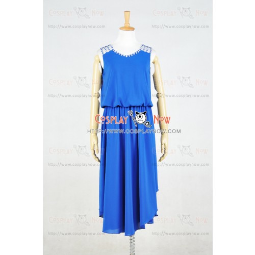 Lolita Dress Daily Gothic Lady Party Blue Chiffon Cosplay Costume