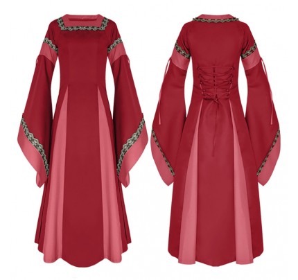 Historical Color Collision Medieval Retro Historical Dress