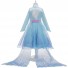 Frozen Cosplay Princess Elsa Costume Long Blue Stand Collar Girl Dress for Children