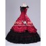 Southern Belle Civil War Ball Gown Formal Reenactment Stage Red Lolita Dress Costume