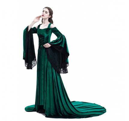 Medieval Style Off Shoulder Long Performance Dress 
