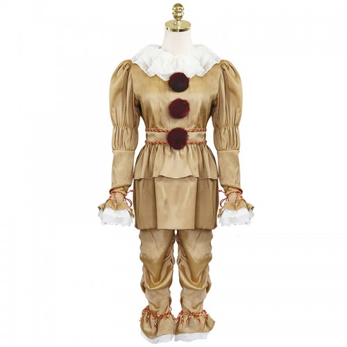 Stephen King's It Cosplay Pennywise Costume Gold Uniform