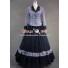 Civil War Victorian Tartan Evening Gown Gray Dress