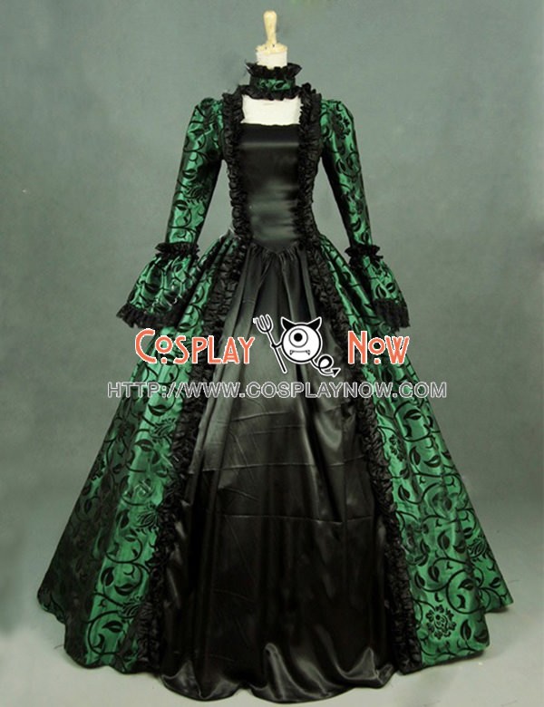 green victorian dress