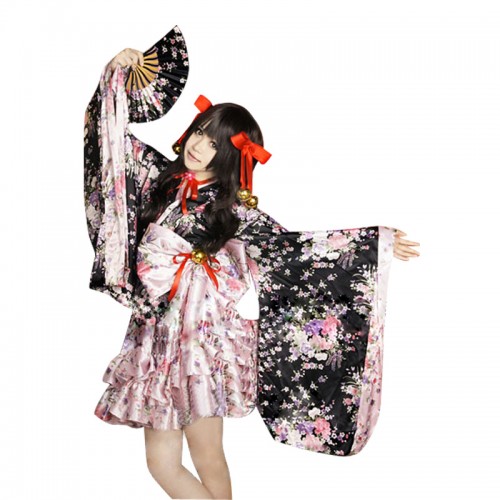 Lolita Cosplay Universal Japan Sakura Kimono Dress Costume