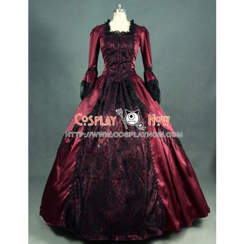 Victorian Lolita Marie Antoinette Lace Gothic Lolita Dress Burgundy