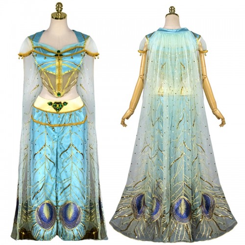 Aladdin Cosplay Princess Jasmine Costume Blue Uniform