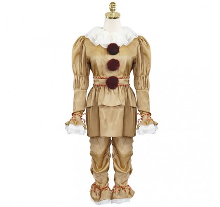 Stephen King's It Cosplay Pennywise Costume Gold Uniform 