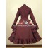 Gothic Lolita Cosplay Victorian Coat Reenactment Steampunk Stage Wine Red Dress Costume