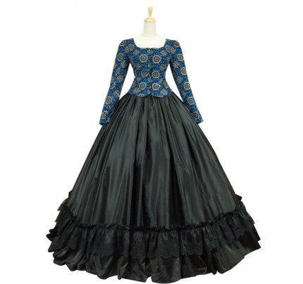 Civil War Victorian Corduroy Gown Reenactment Halloween Lolita Dress Costume