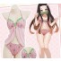 Demon Slayer Nezuko Kamado Swim Cosplay Costume Version 2