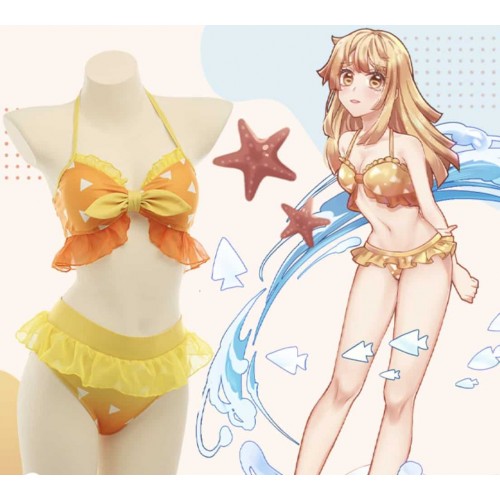 Demon Slayer Zenitsu Agatsuma Swim Cosplay Costume Version 2