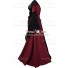 Medieval Carnival Renaissance Garment Eloise Black Red Dress Robe Halloween