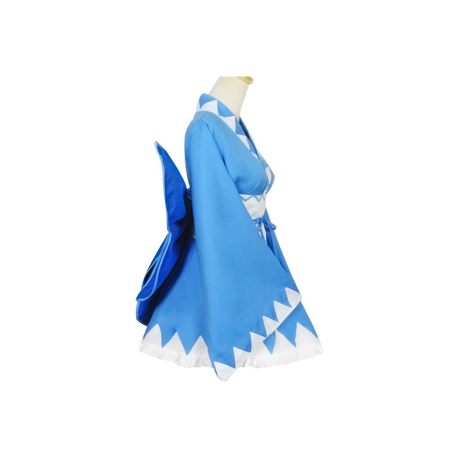 Touhou Project Cosplay Cirno Kimono Dress Costume