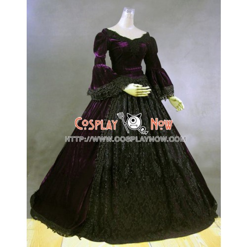 Victorian Lolita Reenactment Period Velvet Lace Gothic Lolita Dress