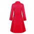 Historical Medieval Solid Long Sleeve Three Breasted Coat Top Dress