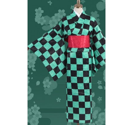 Demon Slayer Tanjiro Kamado Female Kimono Cosplay Costume