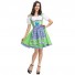 German Oktoberfest Festival Costume Waiter Maid Halloween Plaid Dress