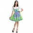 German Oktoberfest Festival Costume Waiter Maid Halloween Plaid Dress