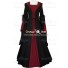 Carnival Renaissance Medieval Milienn Strappy Black Bordeaux Dress Robe