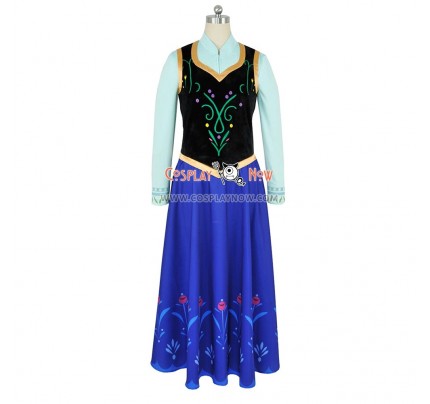 Frozen The Snow Queen Princess Anna Cosplay Costume 