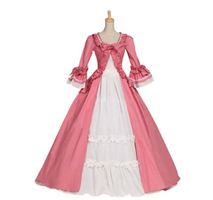 Gothic Renaissance Victorian Steampunk Gown Reenactment Pink Lolita Dress Costume