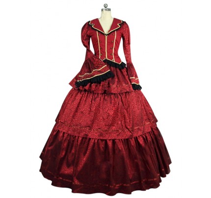 Victorian Lolita Civil War Evening Gothic Lolita Dress Garnet